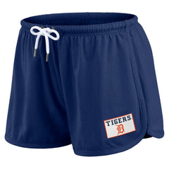 MLB Detroit Tigers WEAR by Erin Andrews Women's Heavy Rugby Jersey Cropped Long Sleeve T-Shirt & Shorts Lounge Set