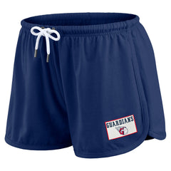 MLB Cleveland Guardians WEAR by Erin Andrews Women's Heavy Rugby Jersey Cropped Long Sleeve T-Shirt & Shorts Lounge Set