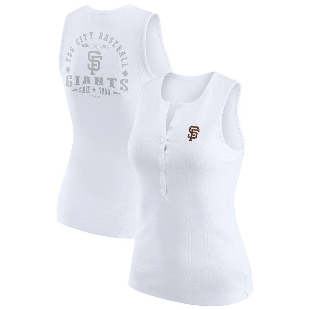 MLB San Francisco Giants WEAR by Erin Andrews Women's Rib-Knit Henley Tank Top