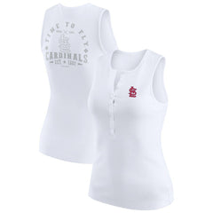 MLB St. Louis Cardinals WEAR by Erin Andrews Women's Rib-Knit Henley Tank Top