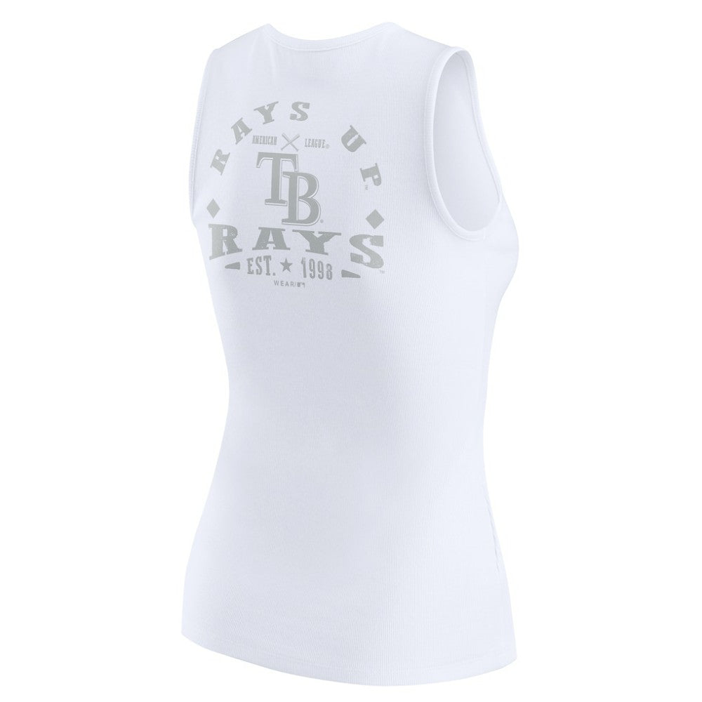 MLB Tampa Bay Rays WEAR by Erin Andrews Women's Rib-Knit Henley Tank Top