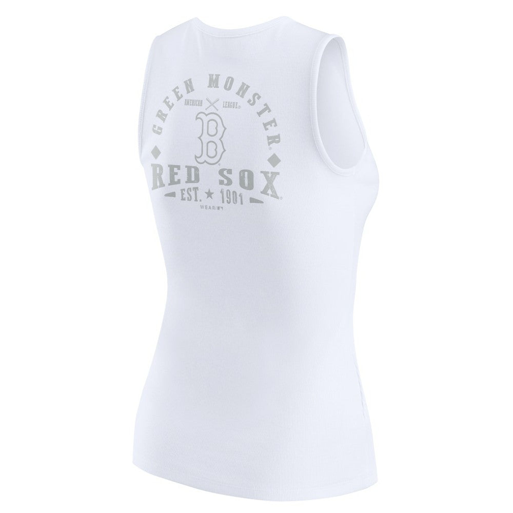 MLB Boston Red Sox WEAR by Erin Andrews Women's Rib-Knit Henley Tank Top