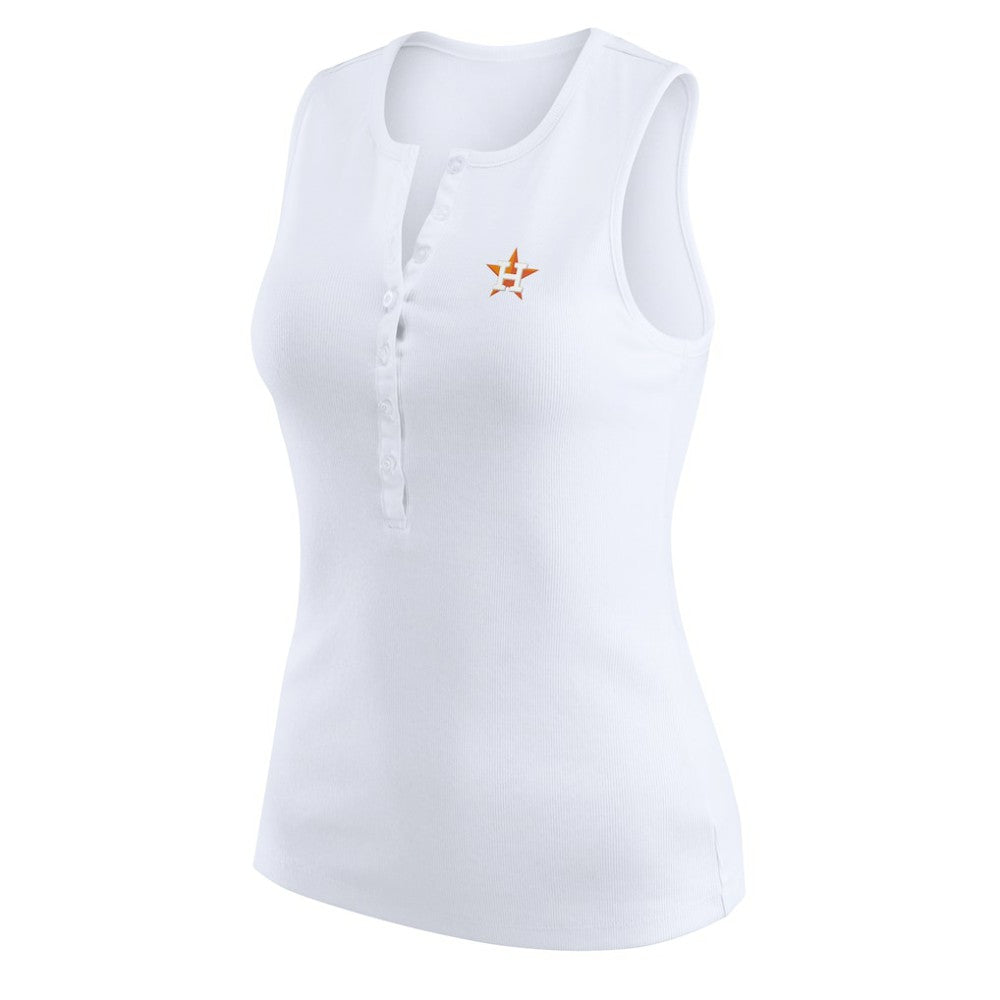 MLB Houston Astros WEAR by Erin Andrews Women's Rib-Knit Henley Tank Top