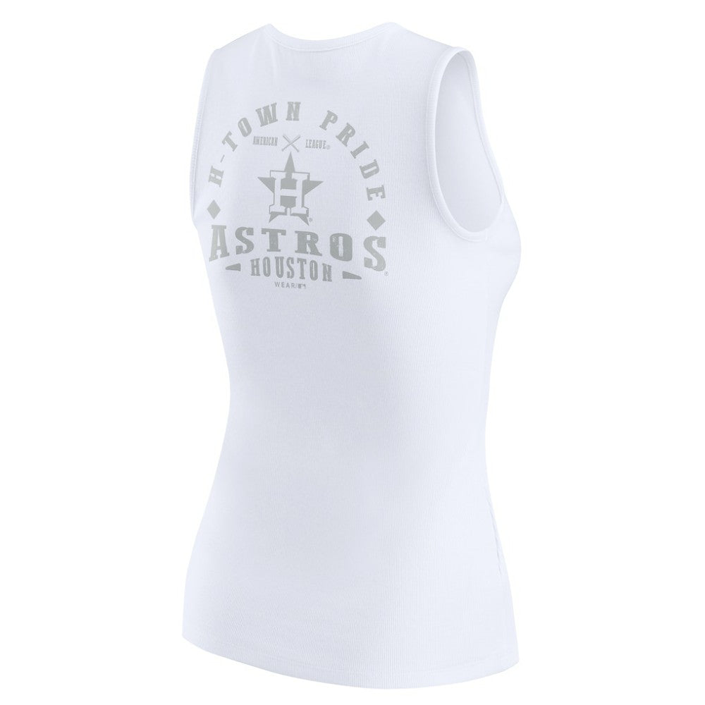 MLB Houston Astros WEAR by Erin Andrews Women's Rib-Knit Henley Tank Top