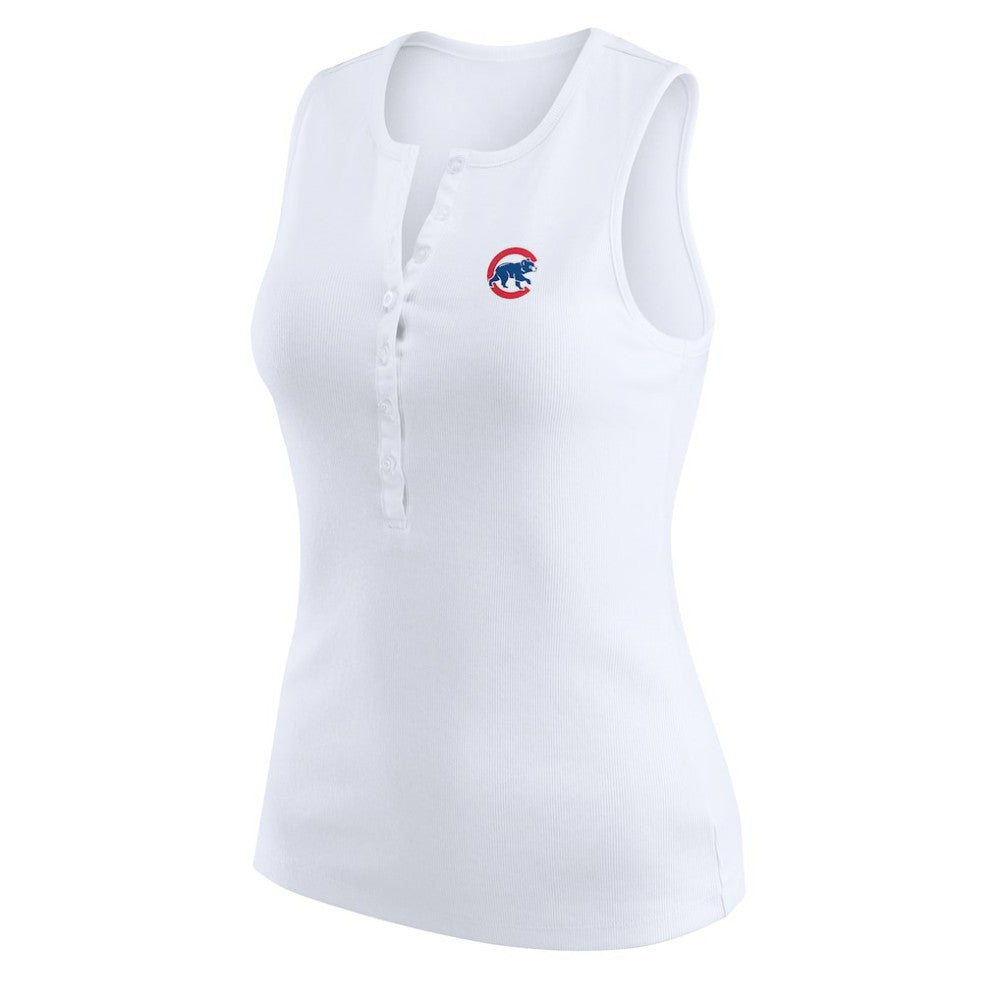 MLB Chicago Cubs WEAR by Erin Andrews Women's Rib-Knit Henley Tank Top