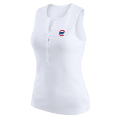 MLB Chicago Cubs WEAR by Erin Andrews Women's Rib-Knit Henley Tank Top