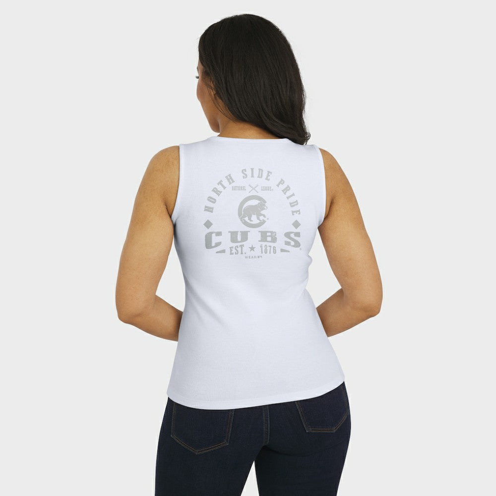 MLB Chicago Cubs WEAR by Erin Andrews Women's Rib-Knit Henley Tank Top