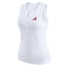 MLB Atlanta Braves WEAR by Erin Andrews Women's Rib-Knit Henley Tank Top