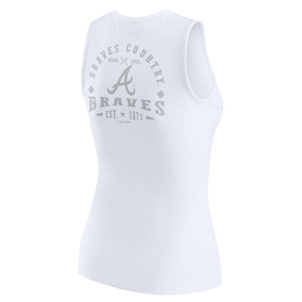 MLB Atlanta Braves WEAR by Erin Andrews Women's Rib-Knit Henley Tank Top