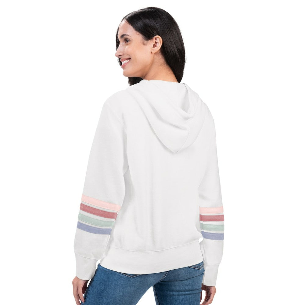 MLB San Diego Padres G-III 4Her by Carl Banks Women's Naamah Sleeve Stripe Fleece Full-Zip Hoodie
