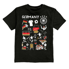 Germany National Team Vive La Fete Youth Impressions Artwork T-Shirt -  Black