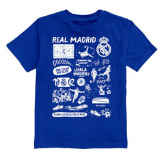 Real Madrid Vive La Fete Youth Impressions Artwork T-Shirt -  Blue