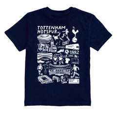 Tottenham Hotspur Vive La Fete Youth Impressions Artwork T-Shirt -  Navy
