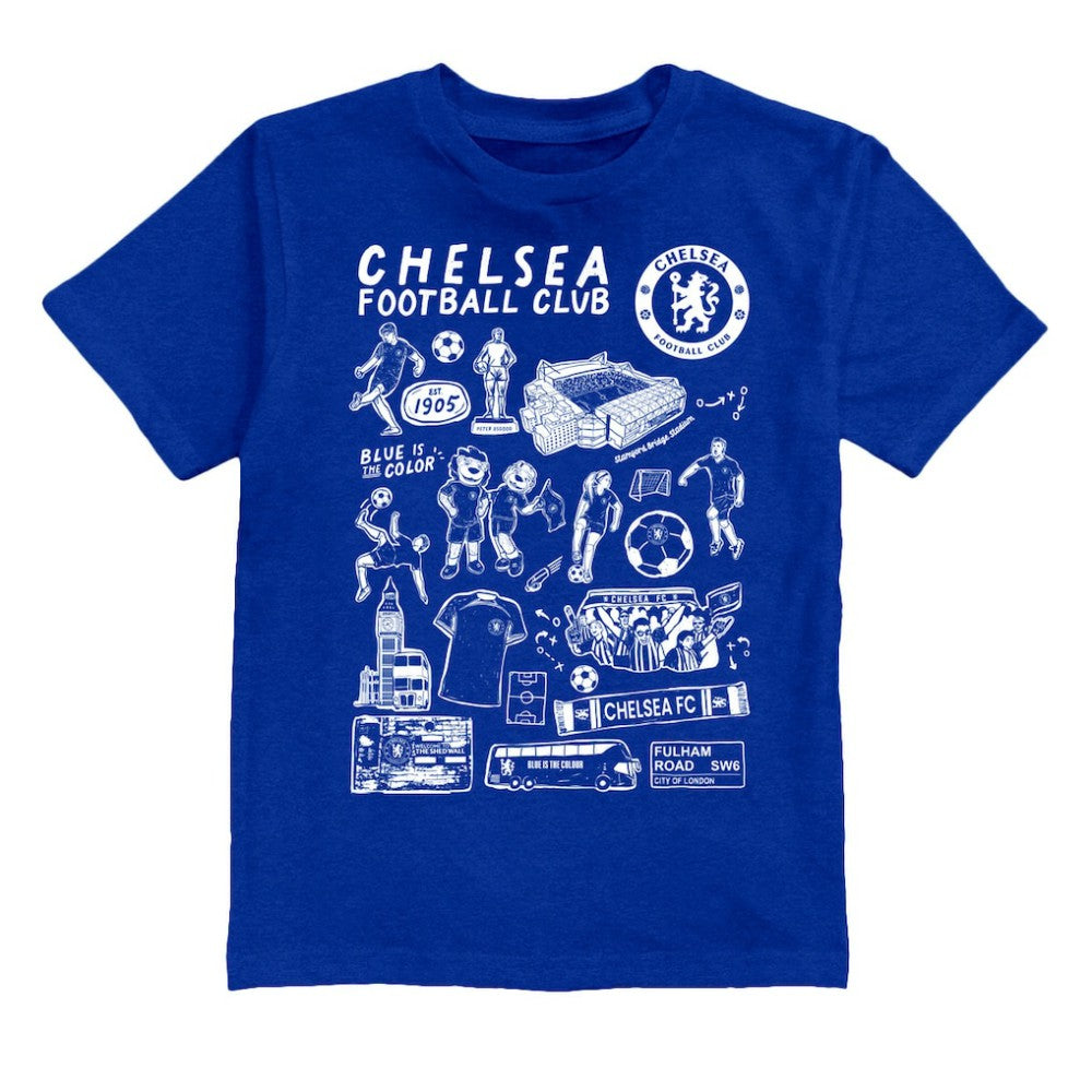 Chelsea Vive La Fete Youth Impressions Artwork T-Shirt -  Blue