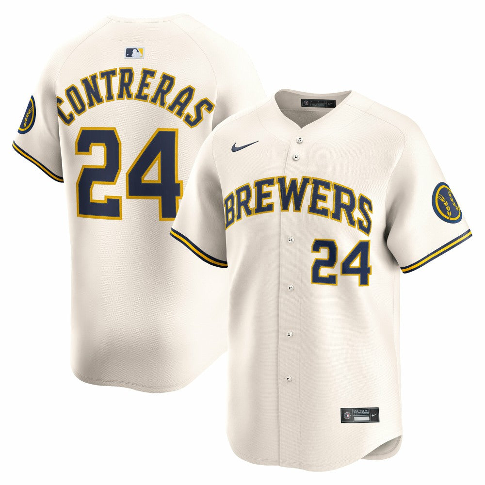 MLB William Contreras Milwaukee Brewers Nike Home Limited Player Jersey