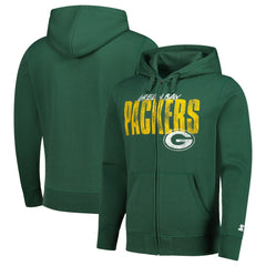Starter Distressed Classic Full-Zip Hoodie - Green Bay Packers