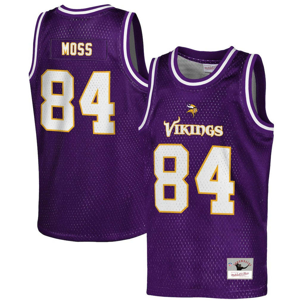 Randy Moss  Youth Retired Player NFL Basketball Fashion Jersey - Minnesota Vikings