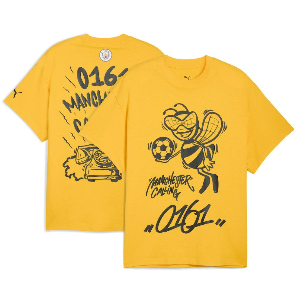 Manchester City 2025 FIFA Club World Cup Hoops T-Shirt - Puma Yellow