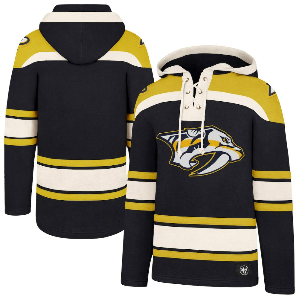 NHL Black Nashville Predators '47 Superior Lacer Hoodie