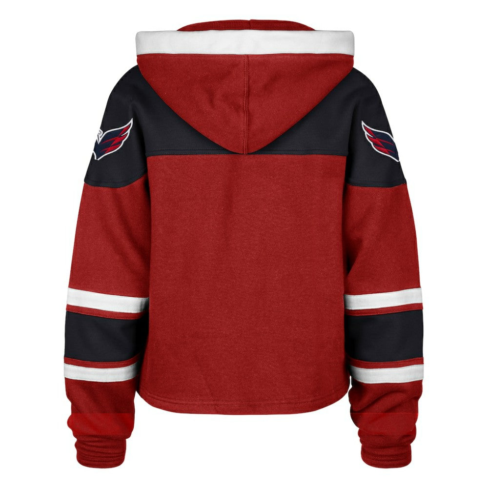 NHL Red Washington Capitals '47 Women's Cropped Lacer Hoodie