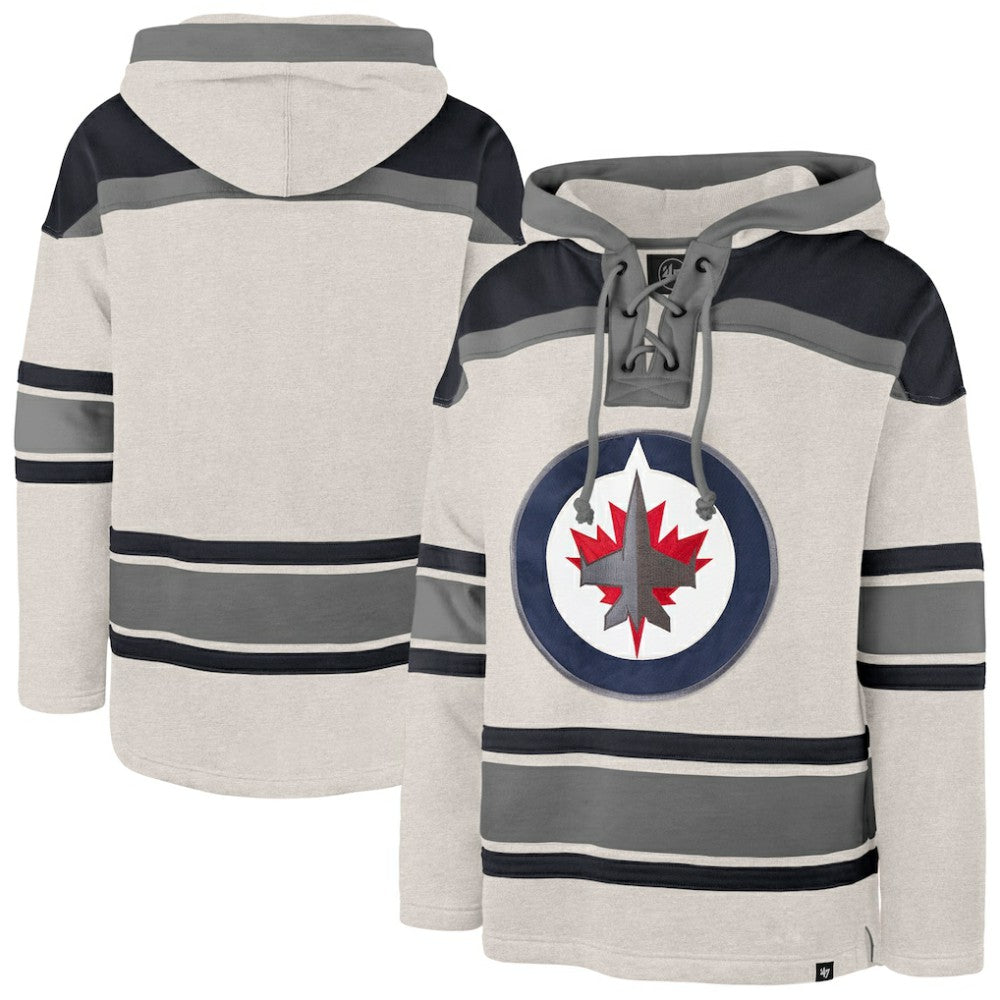 NHL Oatmeal Winnipeg Jets '47 Rockaway Lacer Pullover Hoodie