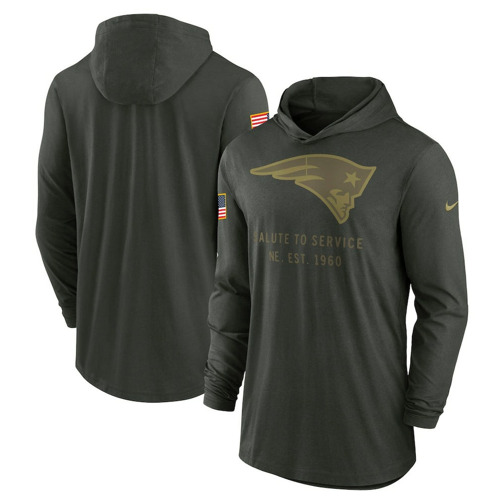 2025 Salute to Service Sideline Dri-FIT Lightweight Hooded Pullover - New England Patriots