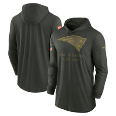 2025 Salute to Service Sideline Dri-FIT Lightweight Hooded Pullover - New England Patriots
