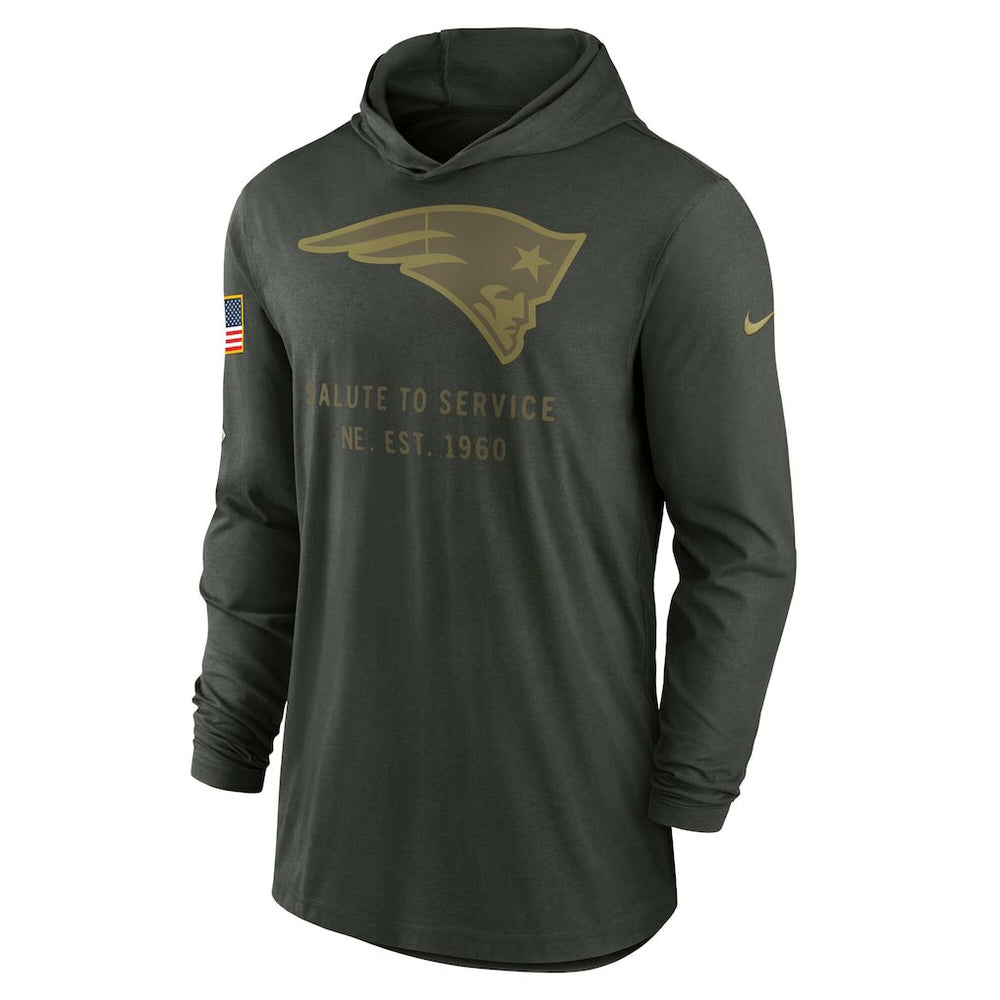 2025 Salute to Service Sideline Dri-FIT Lightweight Hooded Pullover - New England Patriots