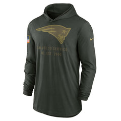 2025 Salute to Service Sideline Dri-FIT Lightweight Hooded Pullover - New England Patriots