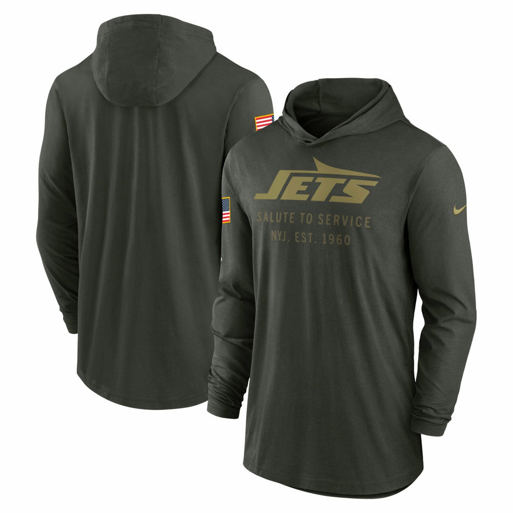 2025 Salute to Service Sideline Dri-FIT Lightweight Hooded Pullover - New York Jets