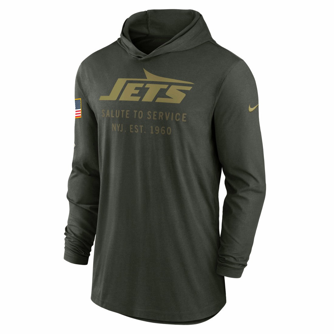 2025 Salute to Service Sideline Dri-FIT Lightweight Hooded Pullover - New York Jets