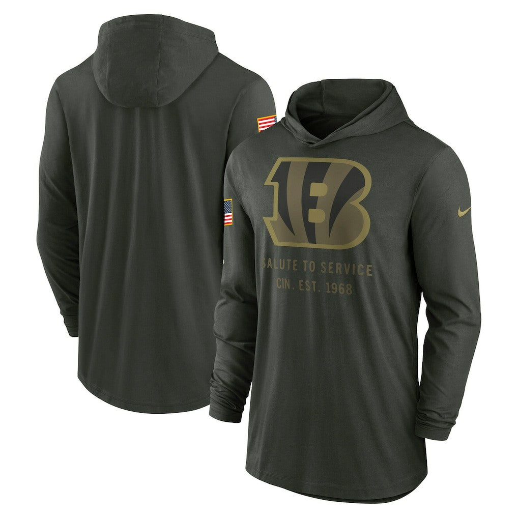 2025 Salute to Service Sideline Dri-FIT Lightweight Hooded Pullover - Cincinnati Bengals