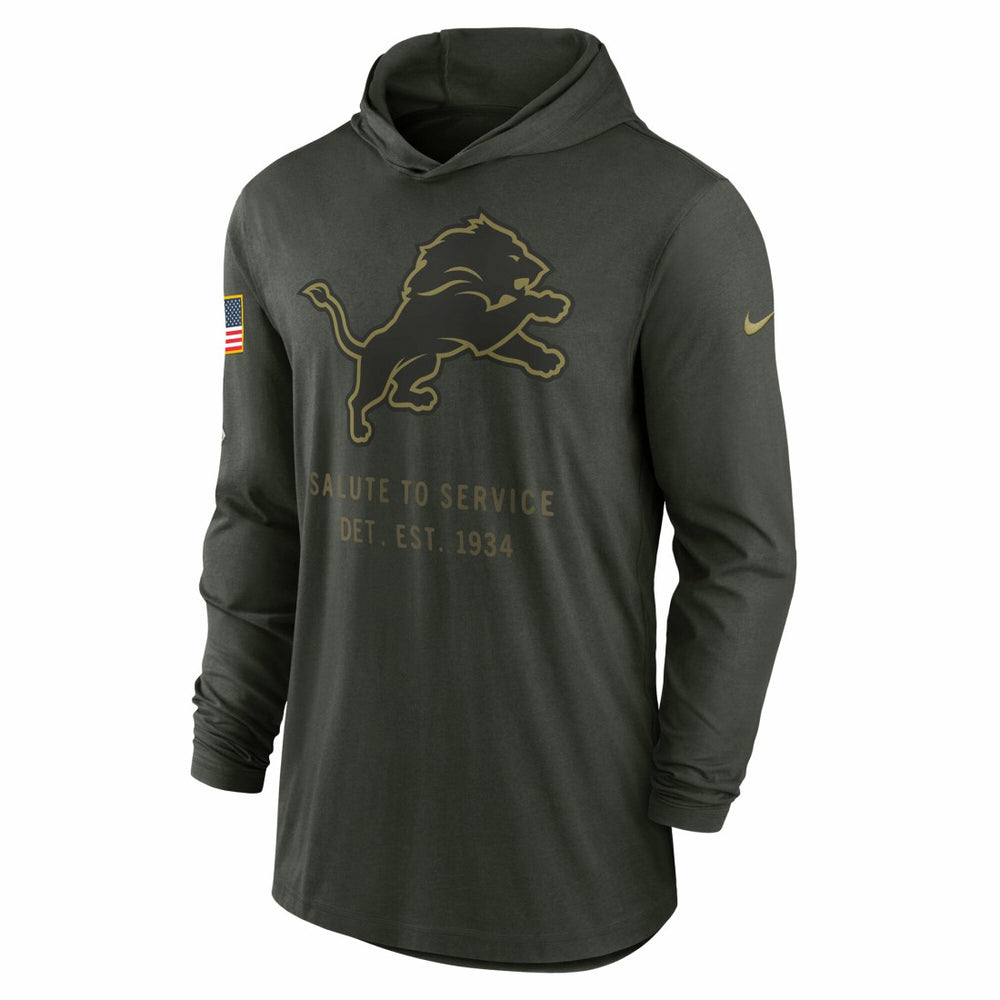 2025 Salute to Service Sideline Dri-FIT Lightweight Hooded Pullover - Detroit Lions