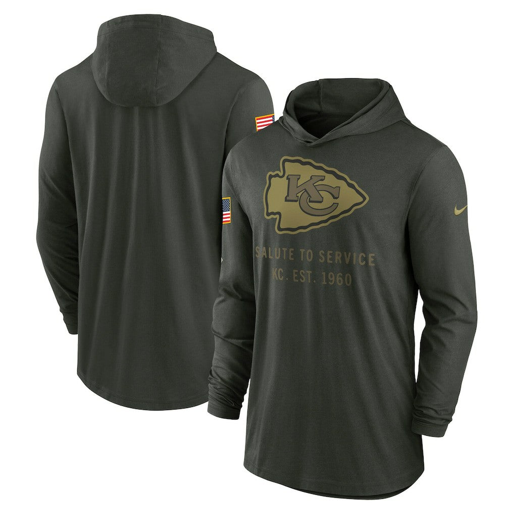 2025 Salute to Service Sideline Dri-FIT Lightweight Hooded Pullover - Kansas City Chiefs