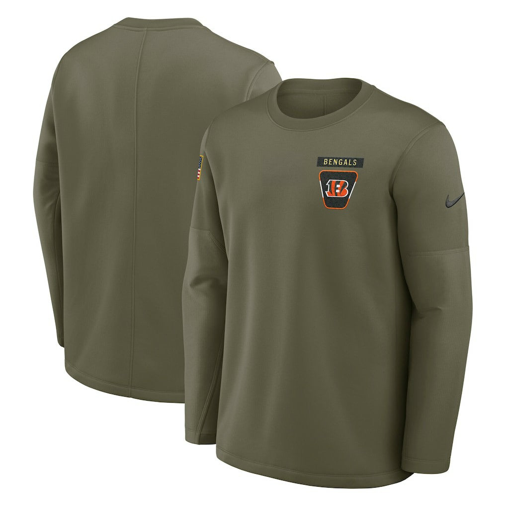 2025 Salute to Service Sideline Coaches Therma-FIT Long Sleeve Shirt - Cincinnati Bengals