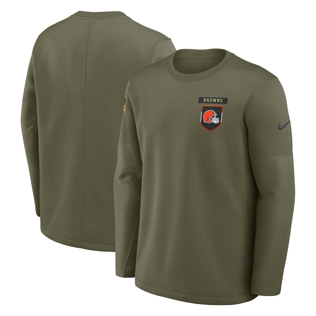 2025 Salute to Service Sideline Coaches Therma-FIT Long Sleeve Shirt - Cleveland Browns