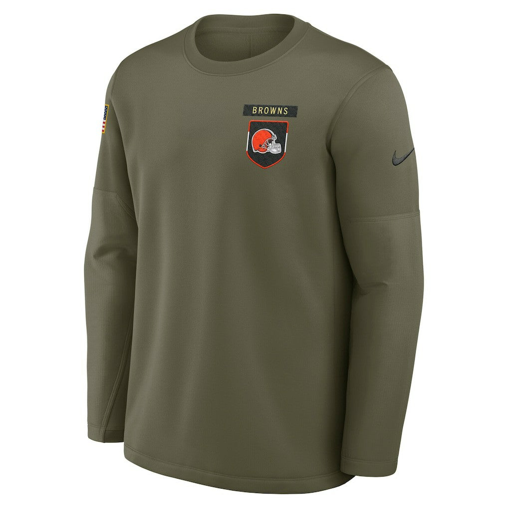 2025 Salute to Service Sideline Coaches Therma-FIT Long Sleeve Shirt - Cleveland Browns