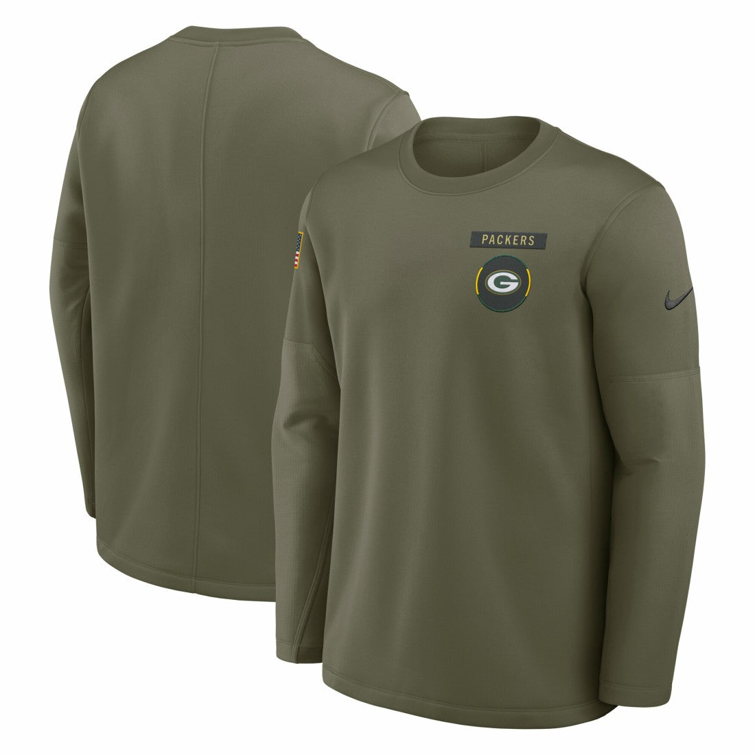 2025 Salute to Service Sideline Coaches Therma-FIT Long Sleeve Shirt - Green Bay Packers