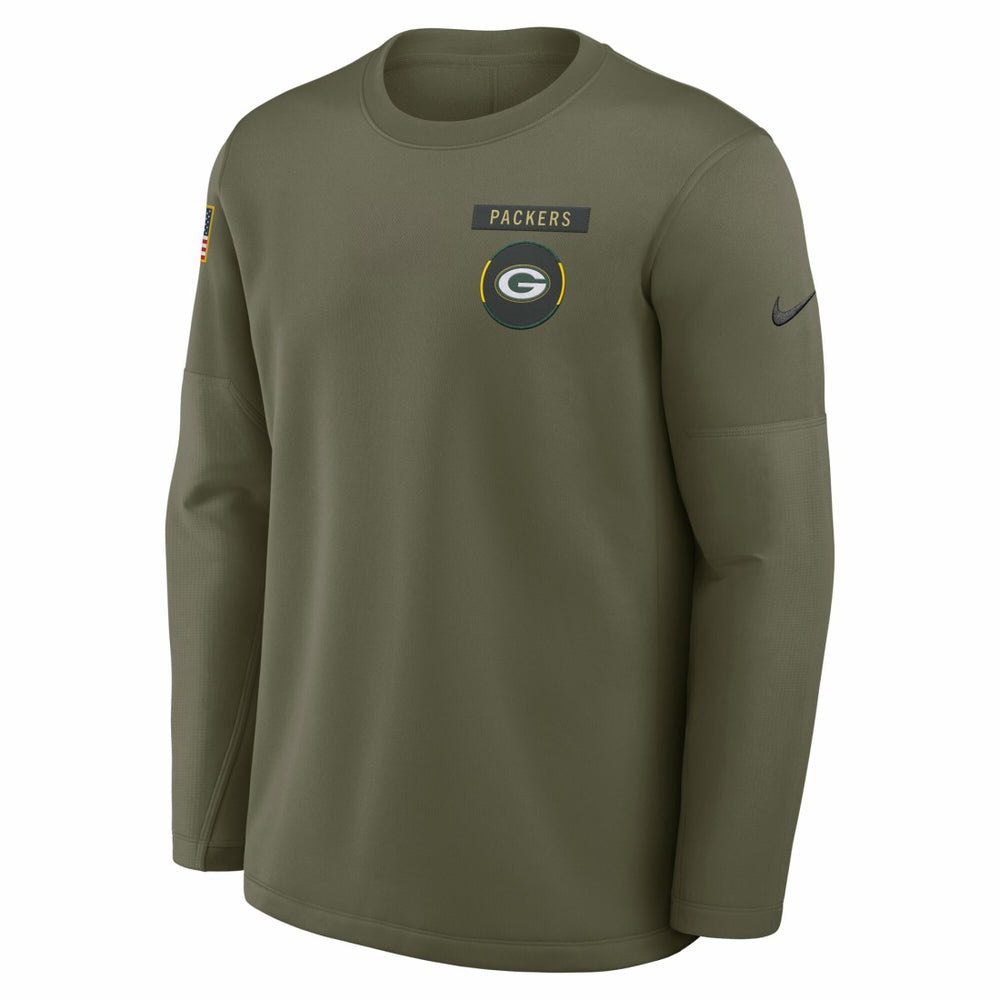 2025 Salute to Service Sideline Coaches Therma-FIT Long Sleeve Shirt - Green Bay Packers