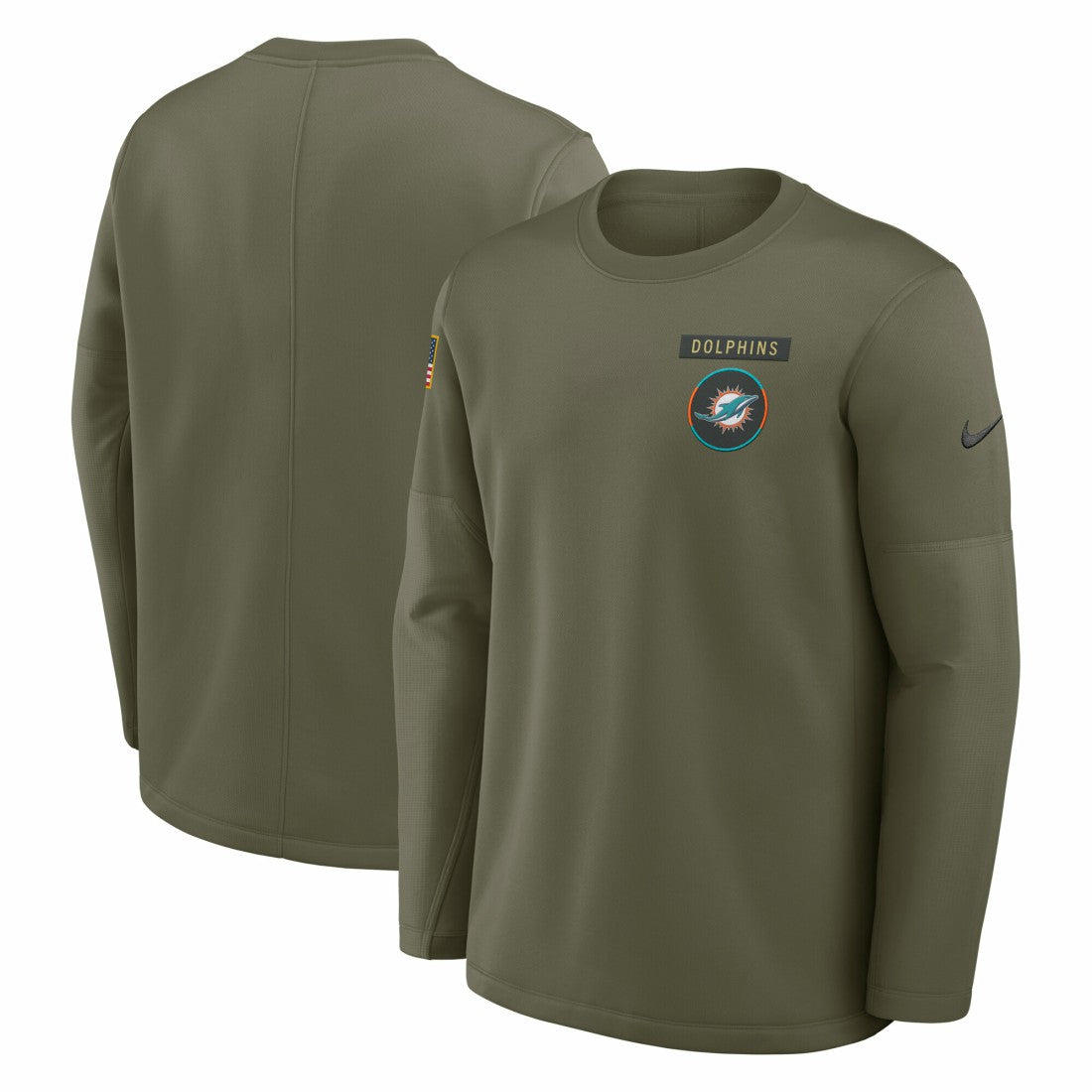 2025 Salute to Service Sideline Coaches Therma-FIT Long Sleeve Shirt - Miami Dolphins