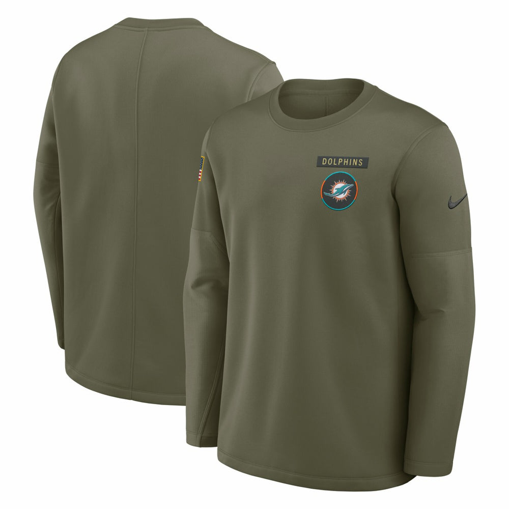 2025 Salute to Service Sideline Coaches Therma-FIT Long Sleeve Shirt - Miami Dolphins