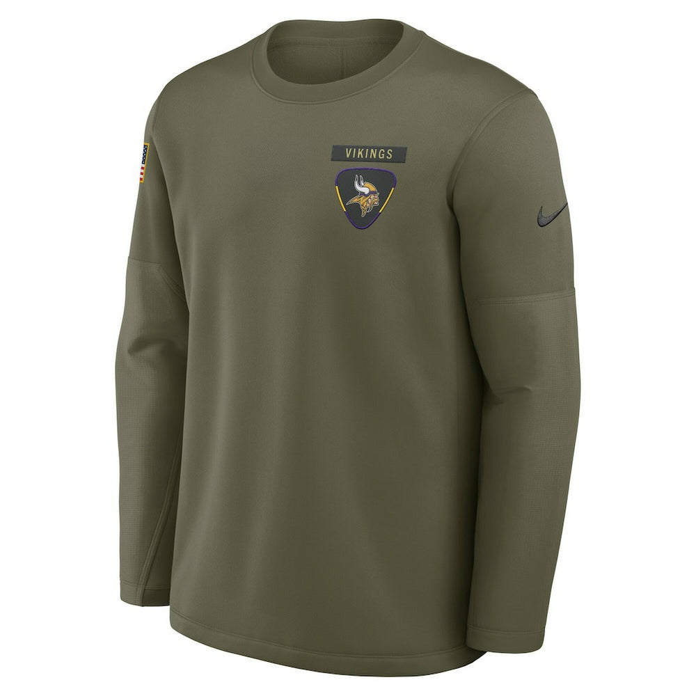2025 Salute to Service Sideline Coaches Therma-FIT Long Sleeve Shirt - Minnesota Vikings