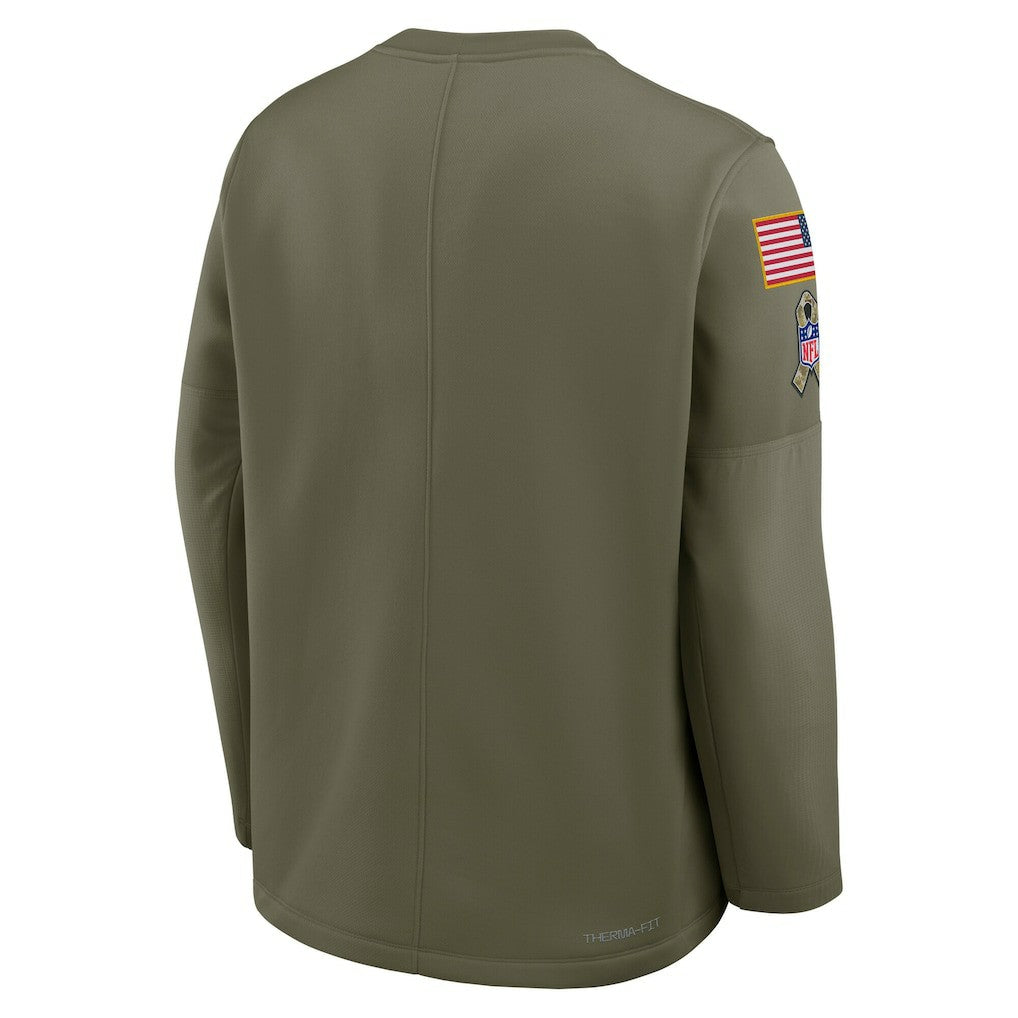 2025 Salute to Service Sideline Coaches Therma-FIT Long Sleeve Shirt - New York Giants