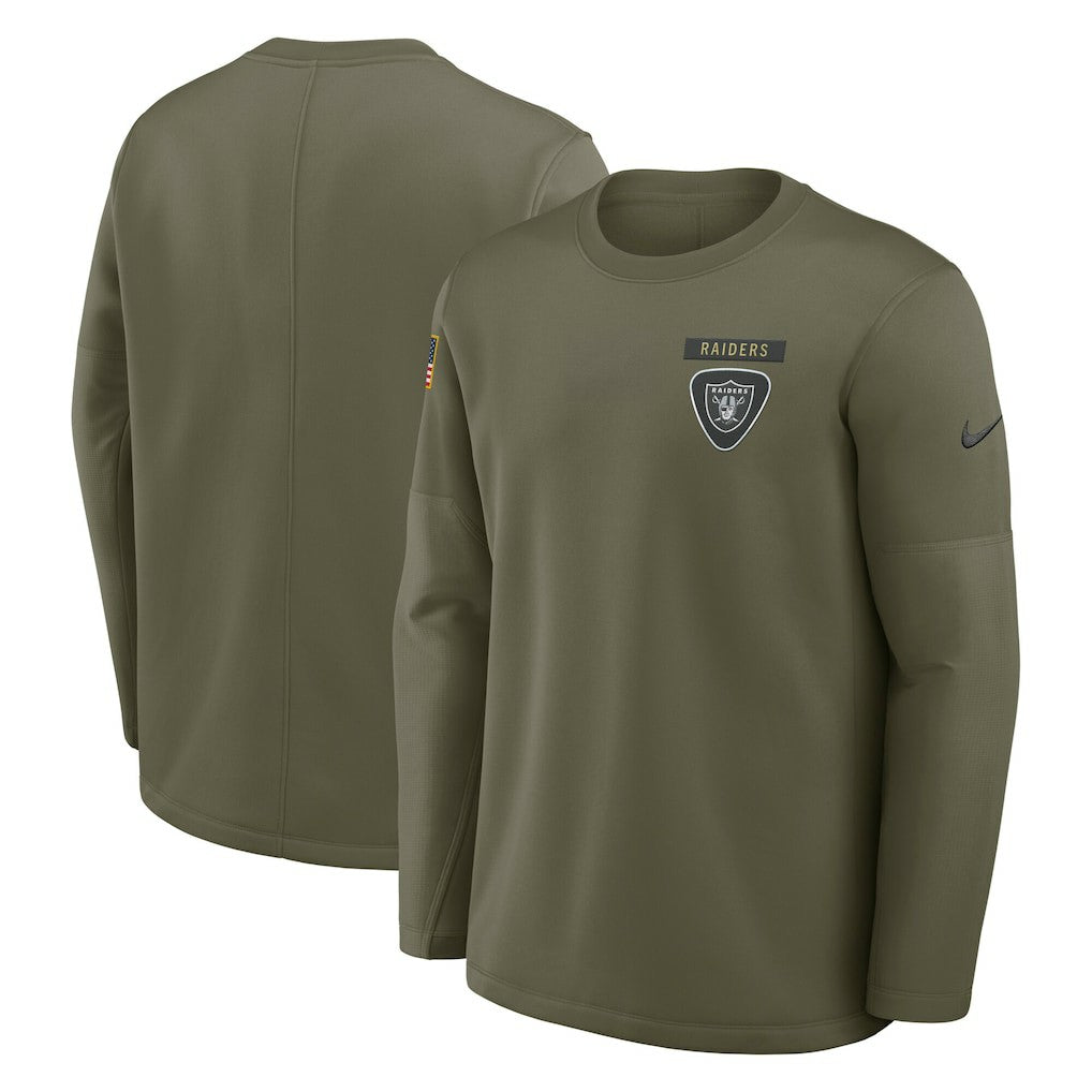 2025 Salute to Service Sideline Coaches Therma-FIT Long Sleeve Shirt - Las Vegas Raiders