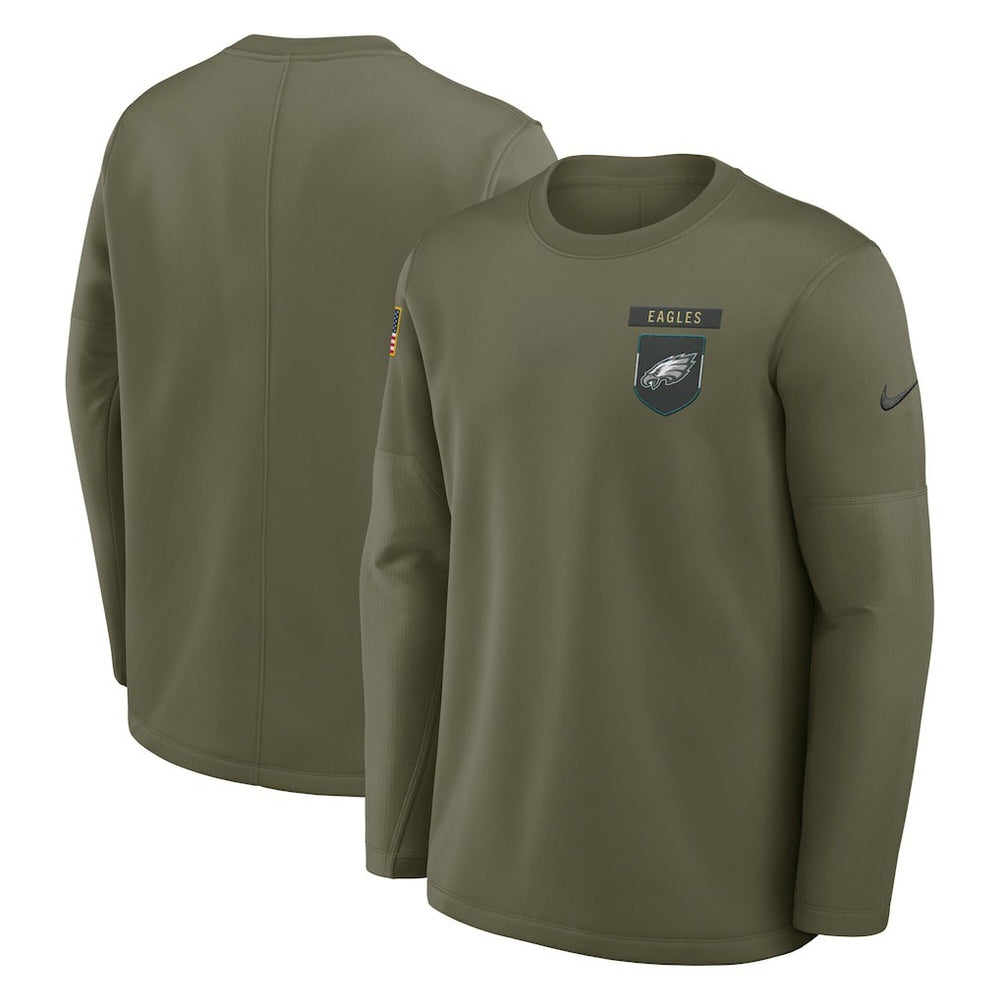 2025 Salute to Service Sideline Coaches Therma-FIT Long Sleeve Shirt - Philadelphia Eagles