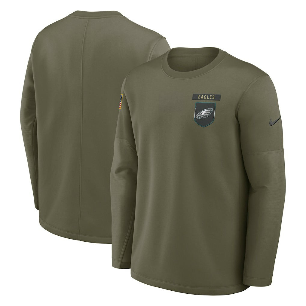 2025 Salute to Service Sideline Coaches Therma-FIT Long Sleeve Shirt - Philadelphia Eagles
