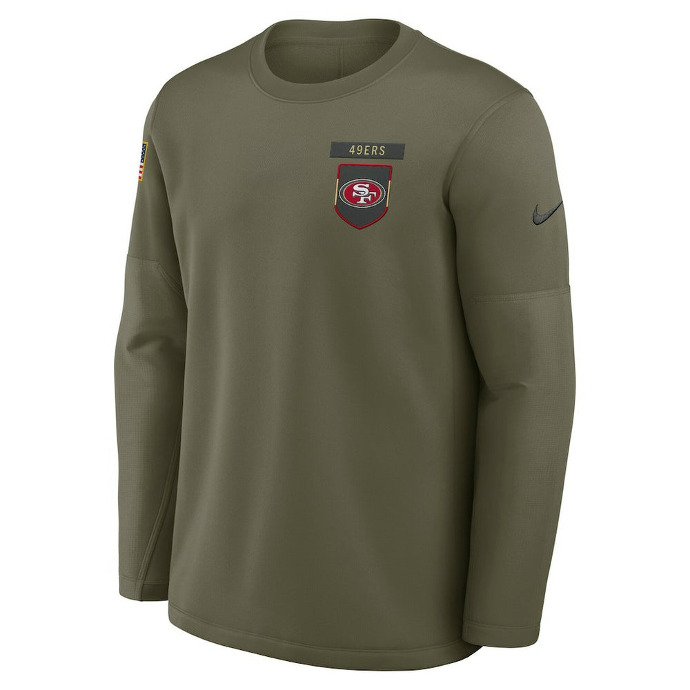 2025 Salute to Service Sideline Coaches Therma-FIT Long Sleeve Shirt - San Francisco 49ers