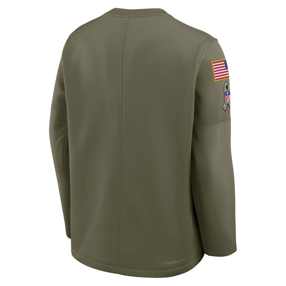 2025 Salute to Service Sideline Coaches Therma-FIT Long Sleeve Shirt - San Francisco 49ers