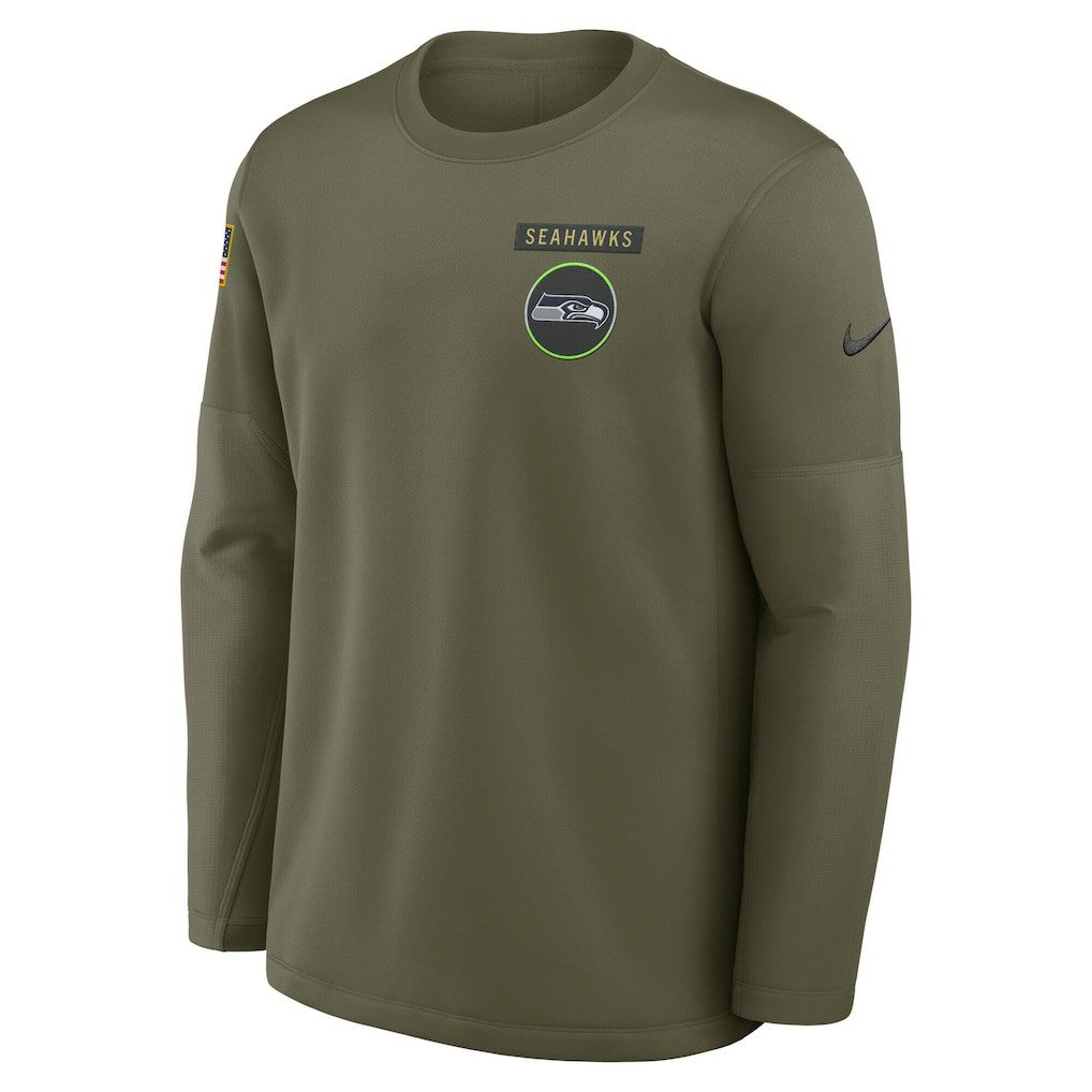2025 Salute to Service Sideline Coaches Therma-FIT Long Sleeve Shirt - Seattle Seahawks