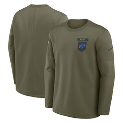 2025 Salute to Service Sideline Coaches Therma-FIT Long Sleeve Shirt - Buffalo Bills
